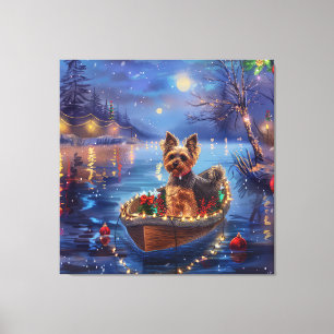 Impressão Em Tela Viagem Festiva de Natal de Biewer Terrier