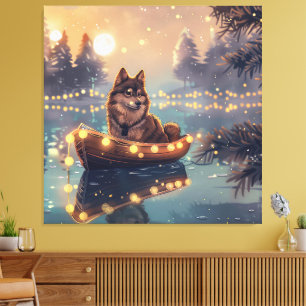 Impressão Em Tela Viagem Festiva do Lapphund, na Finlândia