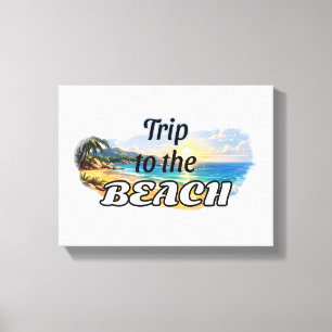Impressão Em Tela Viagem para a Praia Projeto de Fuga de Pôr do Sol