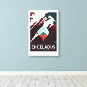 Impressão Em Tela Viagem Sci-Fi Ad, Planet Enceladus