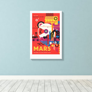 Impressão Em Tela Viagem Sci-Fi Ad, Planeta Marte