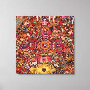 Impressão Em Tela Viagem tribal maia mexicano de Boho da arte de