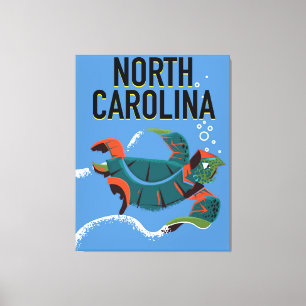 Impressão Em Tela Viagens vintage da Carolina do Norte.