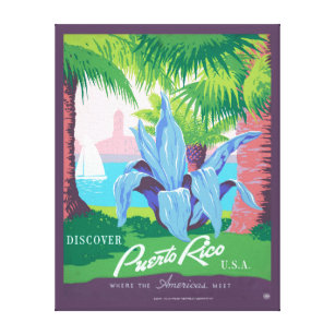 Impressão Em Tela Viagens vintage de Poster promovendo Porto Rico 2
