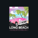 Impressão Em Tela Viagens vintage Long Beach California<br><div class="desc">Viagens vintage de Long Beach California. Um clássico californiano,  Long Beach auto poster.</div>