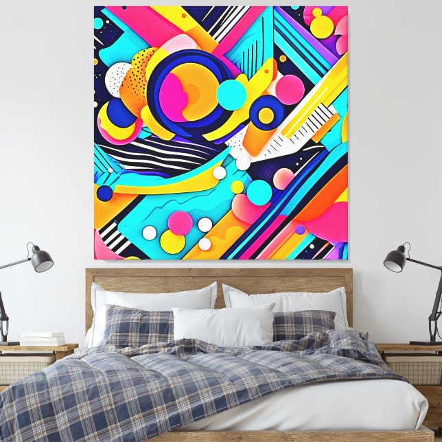 Impressão Em Tela Vibrant Abstract Pop Art (Insitu(Quarto))