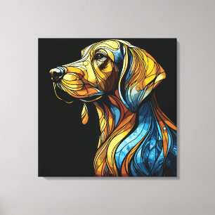 Impressão Em Tela Vibrant Canine Reverie - Trabalho de arte de Vidro