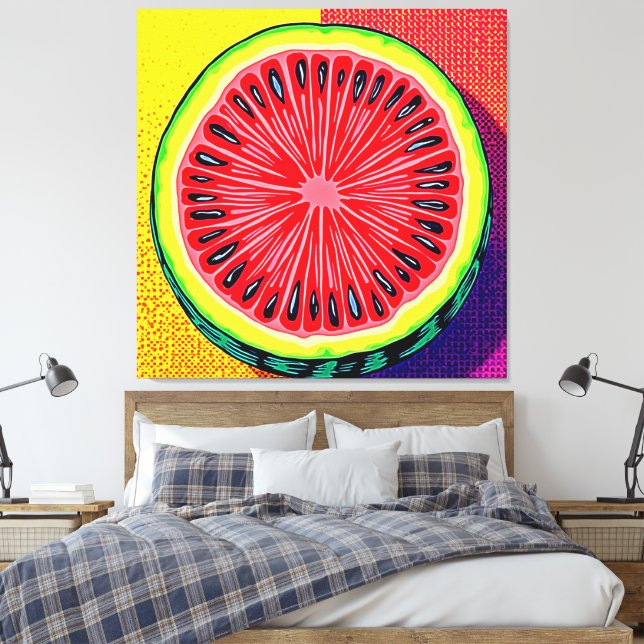 Impressão Em Tela Vibrant Watermelon Pop Art (Insitu(Quarto))