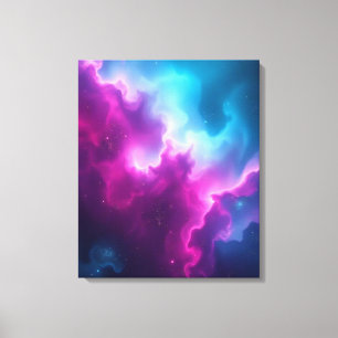 Impressão Em Tela Vibrante Arte Abstrata de Nebulosa Cósmica em Tela