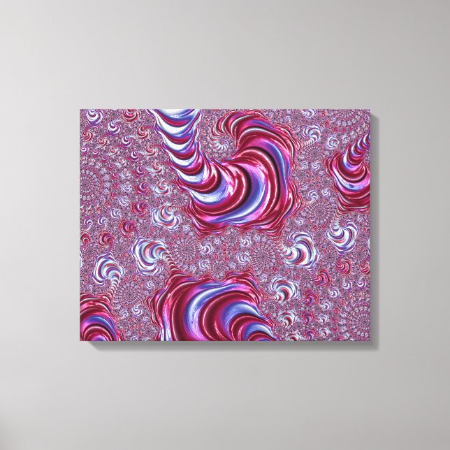 Impressão Em Tela Vibrante Shiny Groovy Trippy Espirando Arte Fracta (Frente)