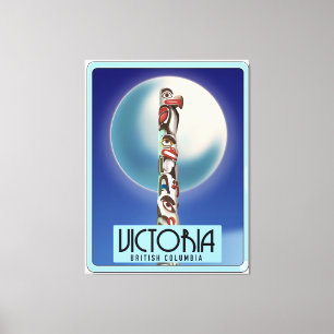 Impressão Em Tela Victoria British Columbia Totem Pole.