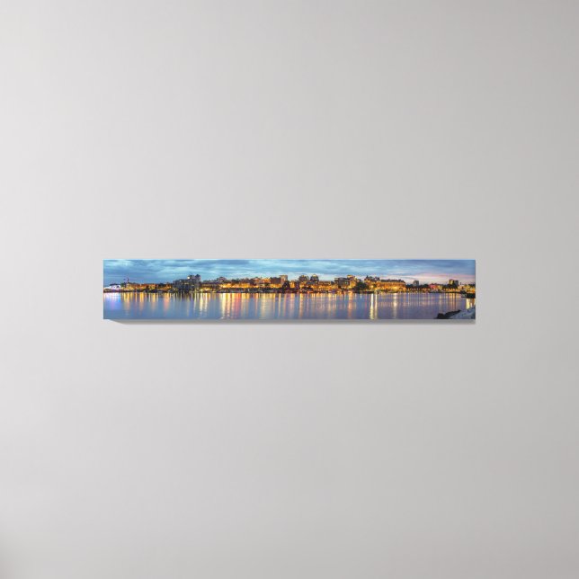 Impressão Em Tela Victoria Skyline À Noite No Panorama (Frente)