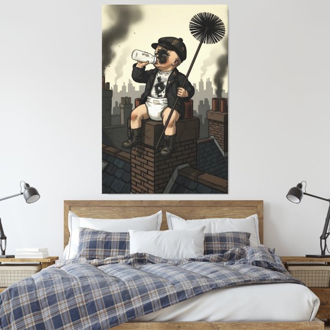 Impressão Em Tela Victorian Baby Funny Chimney Sweep Theme (Insitu(Quarto))