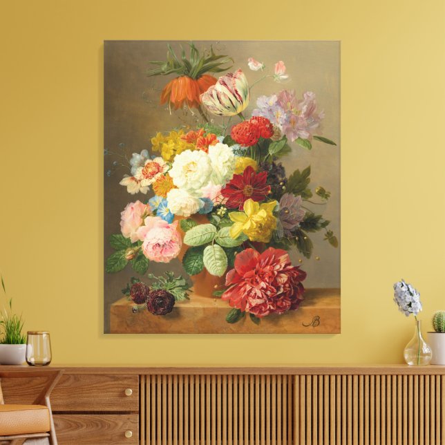 Impressão Em Tela Vida contínua com Rosas e peônias - Blogueiros A. (Insitu(Sala de estar))