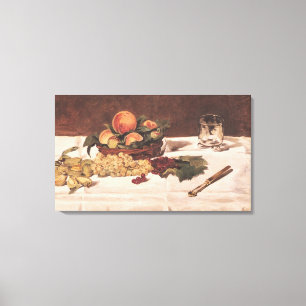 Impressão Em Tela Vida de Manet   ainda: Fruta em uma mesa, 1864