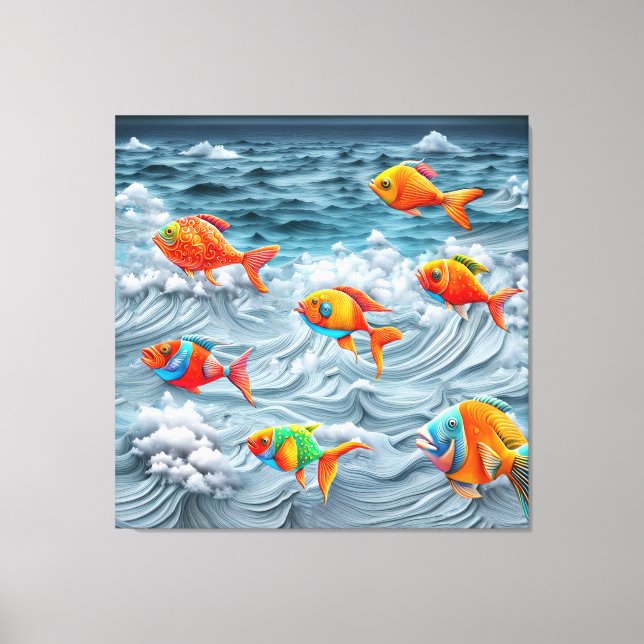 Impressão Em Tela Vida Oceânica (Frente)
