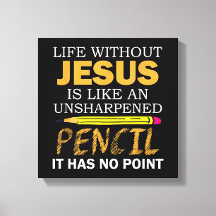 Impressão Em Tela Vida sem Jesus Engraçado Fé Religiosa Cristã