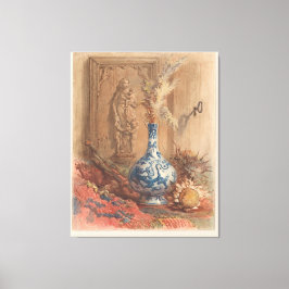 Impressão Em Tela Vida tranquila com vaso chinês e girassol seco