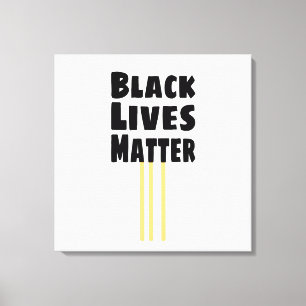 Impressão Em Tela Vidas Negras importam BLM três faixas amarelas