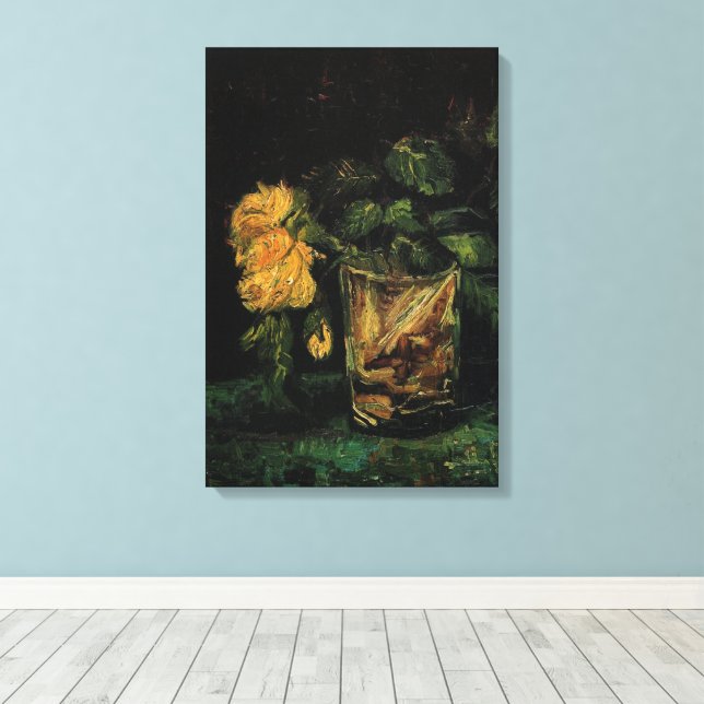 Impressão Em Tela Vidro com Rosas de Vincent van Gogh (Insitu(piso de madeira))