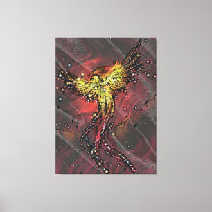 Impressão Em Tela Vidro Tiffany Fênix Roxa