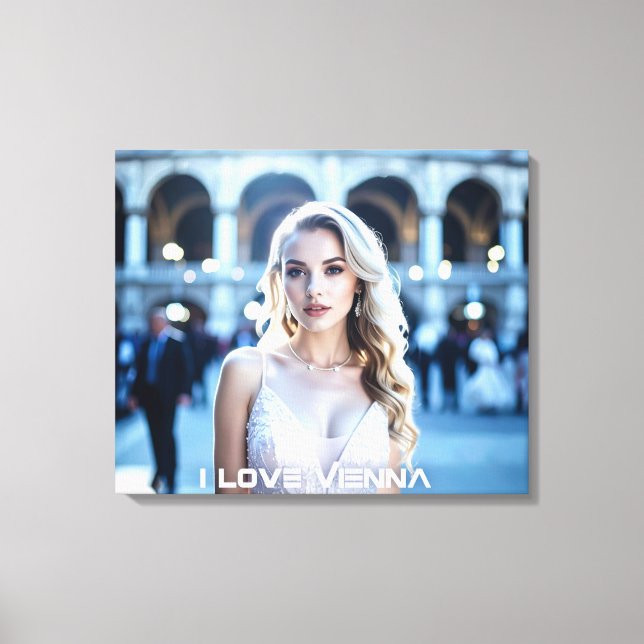 IMPRESSÃO EM TELA VIENNA - AUSTRIA - I LOVE VIENNA (Frente)