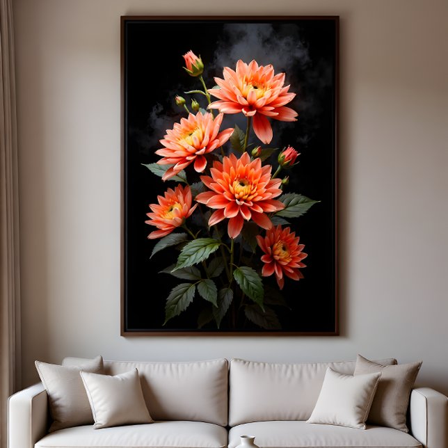 Impressão Em Tela Vietnamese Chrysanthemum on the Moon (Criador carregado)