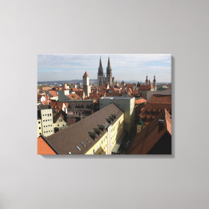 Impressão Em Tela View Over Regensburg, Alemanha