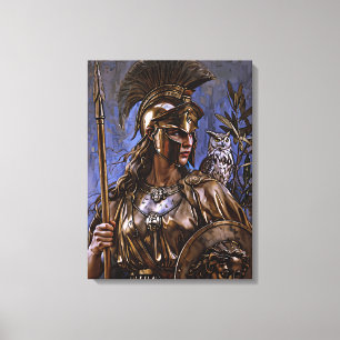Impressão Em Tela "Vigília Eterna de Athena" Retrato Colorido