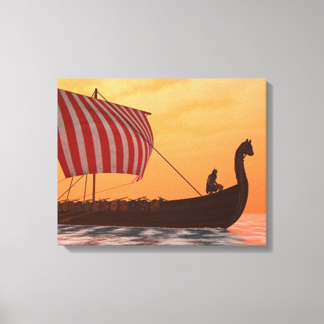Impressão Em Tela Viking Longship Ventures (Frente)