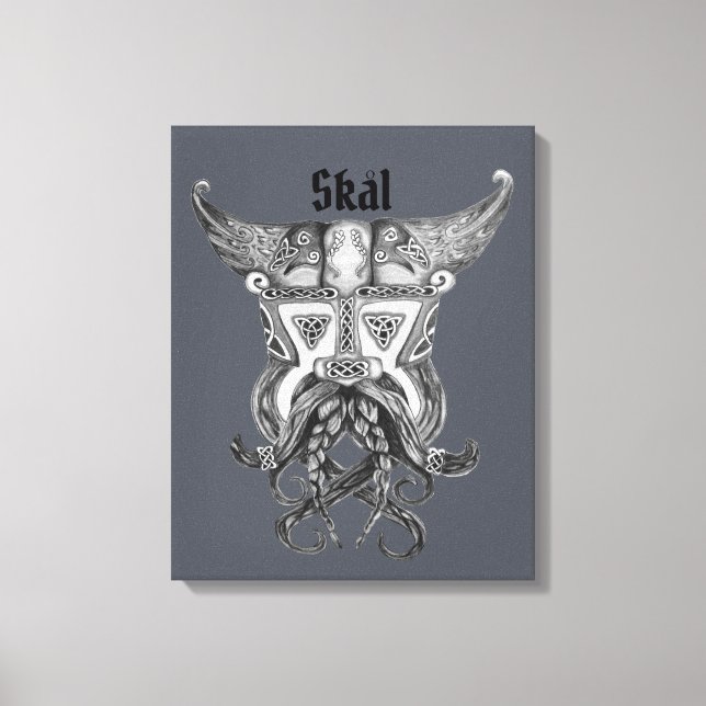 Impressão Em Tela Viking Medieval - Skal (Frente)