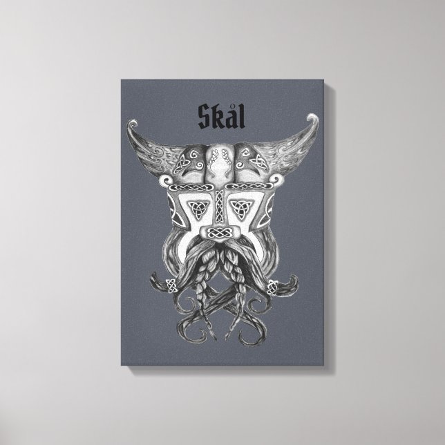 Impressão Em Tela Viking Medieval - Skal (Frente)