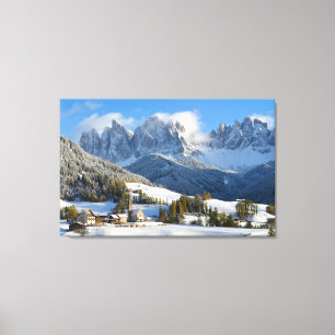 Impressão Em Tela Vila das dolomites no inverno