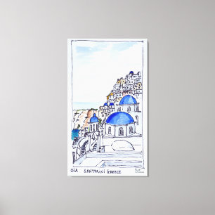 Impressão Em Tela Vila de Oia Ilha de Santorini, Grécia