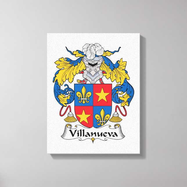 Impressão Em Tela Villanueva Family Crest (Frente)