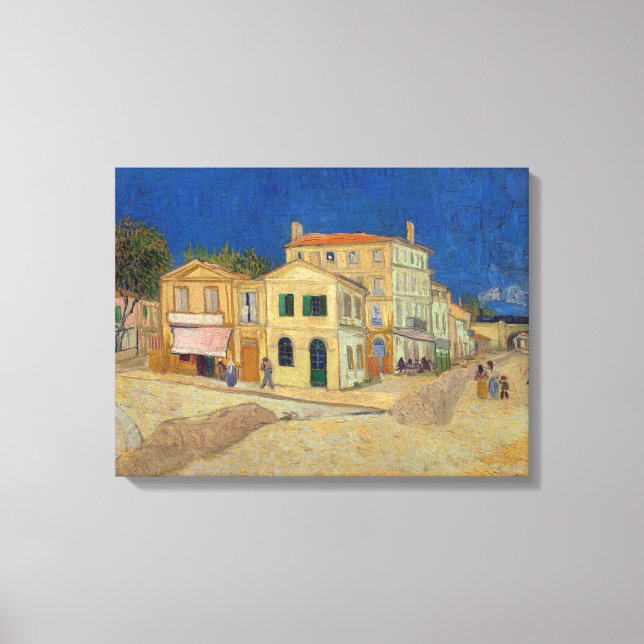 Impressão Em Tela Vincent van Gogh - A Casa Amarela / A Rua (Frente)