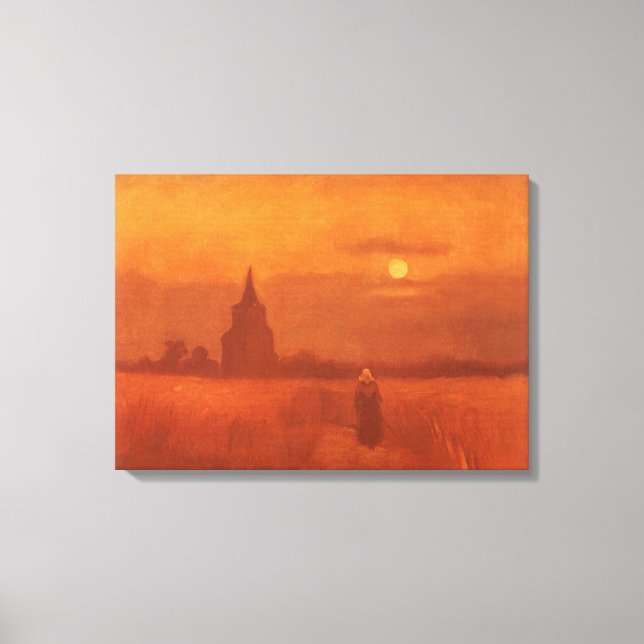 Impressão Em Tela Vincent van Gogh - Antiga Torre nos Campos (Frente)