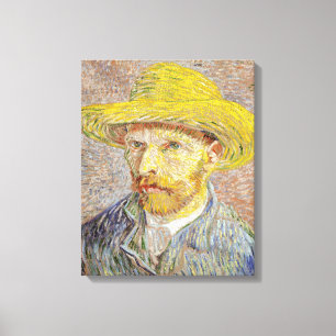 Impressão Em Tela Vincent van Gogh - Autorretrato com Chapéu de Pal