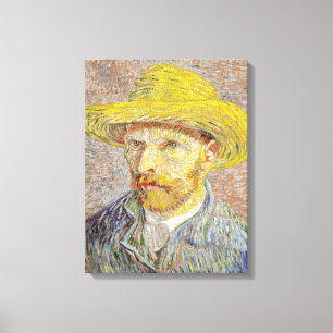 Impressão Em Tela Vincent van Gogh - Autorretrato com Chapéu de Pal