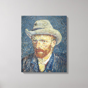 Impressão Em Tela Vincent van Gogh   Autorretrato com Felt Hat