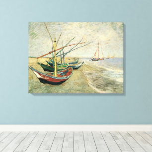 Impressão Em Tela Vincent van Gogh - Barcos de Pesca na Praia