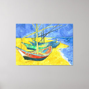 Impressão Em Tela Vincent van Gogh Boats em Saintes-Marie watercol