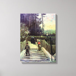 Impressão Em Tela Vincent Van Gogh - Caminho íngreme em Montmartre