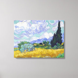 Impressão Em Tela Vincent Van Gogh - Campo de Trigo com Cipras