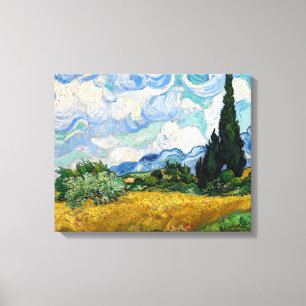 Impressão Em Tela Vincent Van Gogh - Campo de Trigo com Cipras