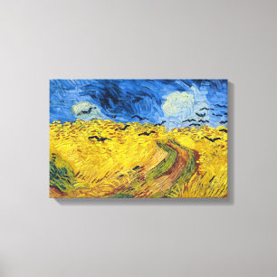 Impressão Em Tela Vincent van Gogh - Campo de Trigo com Corvos
