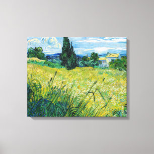 Impressão Em Tela Vincent van Gogh - Campo de Trigo Verde com Cipres