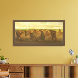Impressão Em Tela Vincent van Gogh - Camponeses Plantando Batatas 
