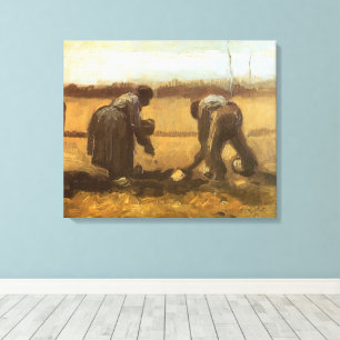 Impressão Em Tela Vincent van Gogh - Camponeses Plantando Batatas