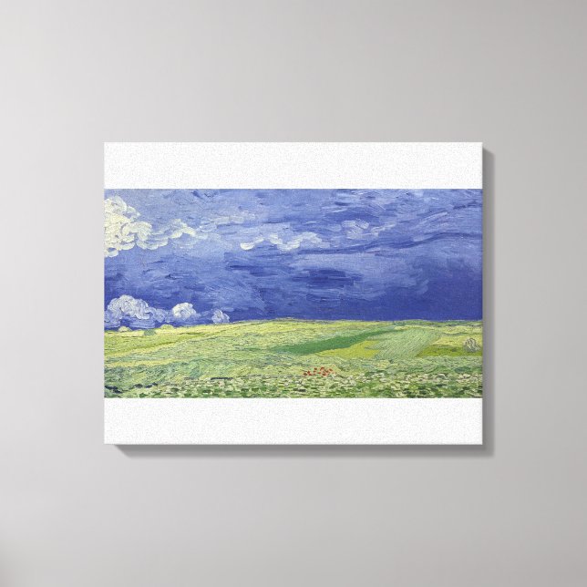 Impressão Em Tela Vincent van Gogh | Campos de rodas em Thundercloud (Frente)
